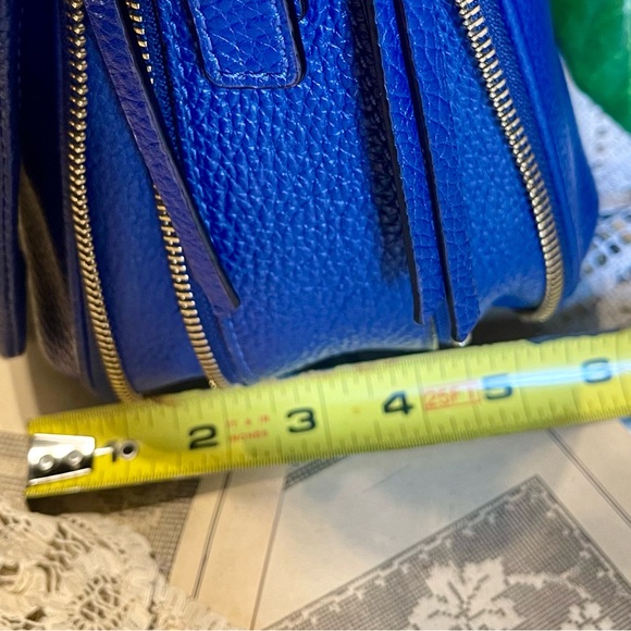 KATE SPADE Cobalt Blue Pebbled Leather Satchel Tote Shoulder OR Hand Bag CLEAN - Picture 6 of 12